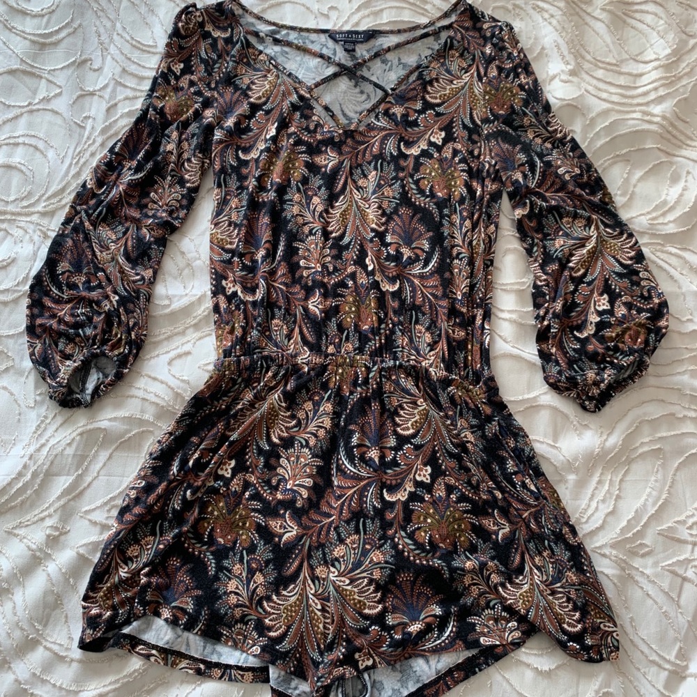 Floral fall romper